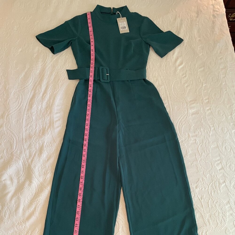 NWT: Boden Sophie Belted Jumpsuit Mock Neck Short Sleeve, US2P/UK6P